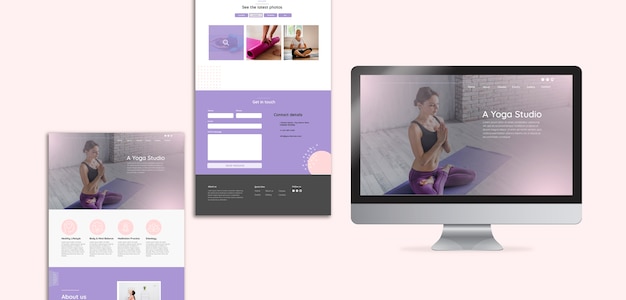 Free PSD yoga studio landing page