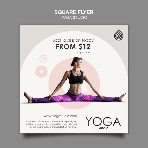 Free PSD yoga studio square flyer template