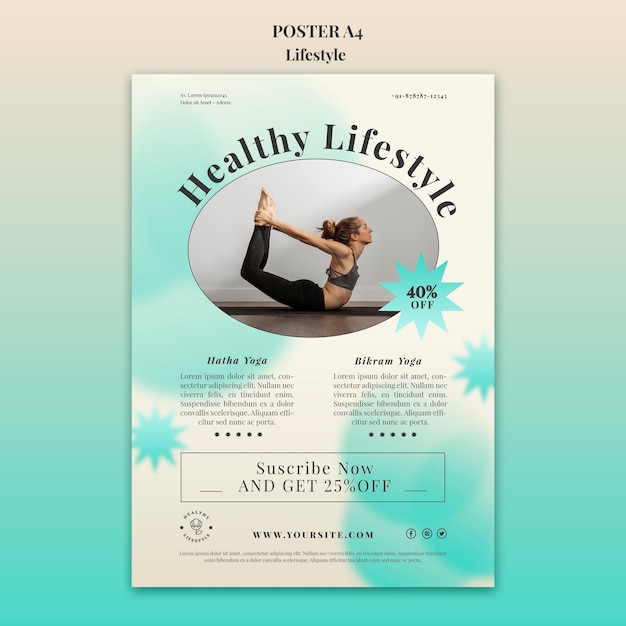 Yoga vertical print template