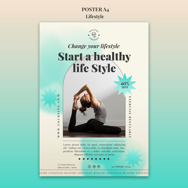Yoga vertical print template