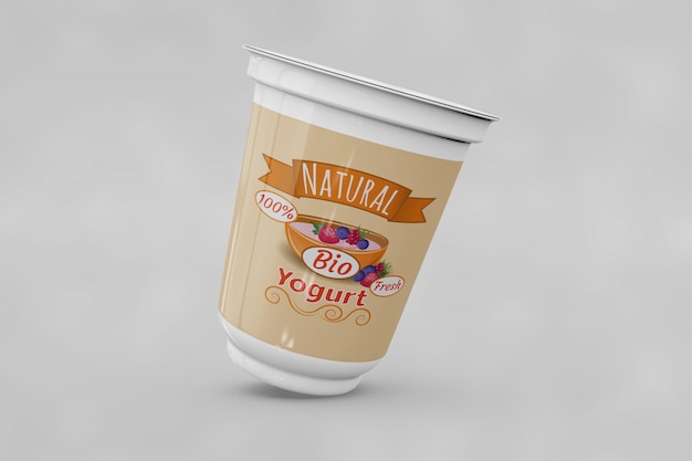 Free PSD yogurt packaging mockup