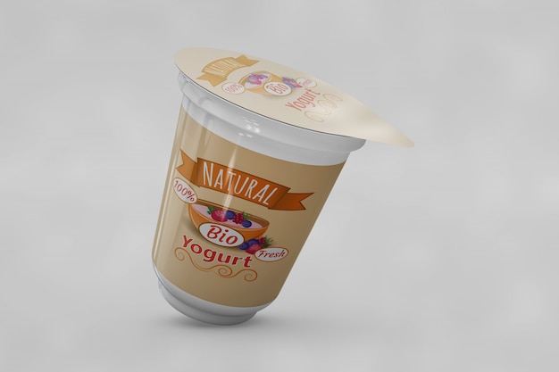 Макет упаковки для йогурта