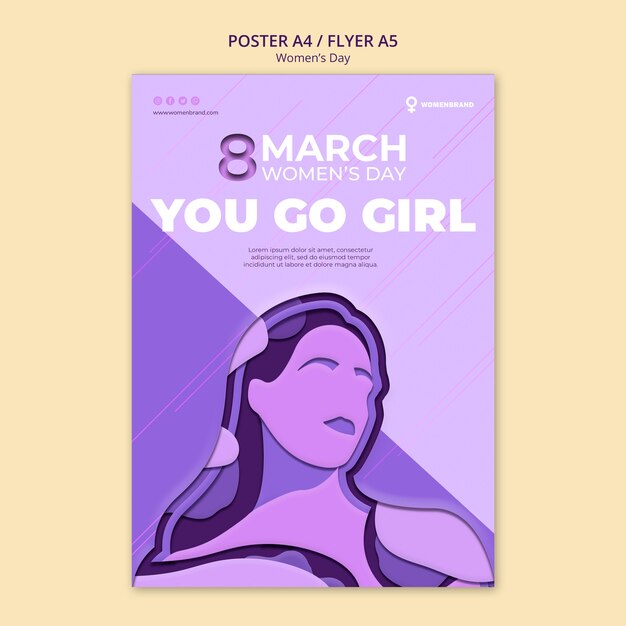 you go girl women's day poster template