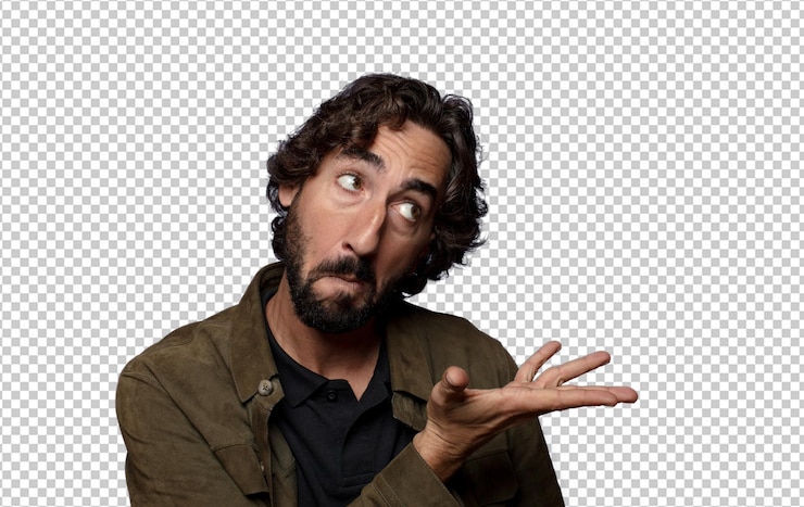 Free PSD young bearded man with a copy space