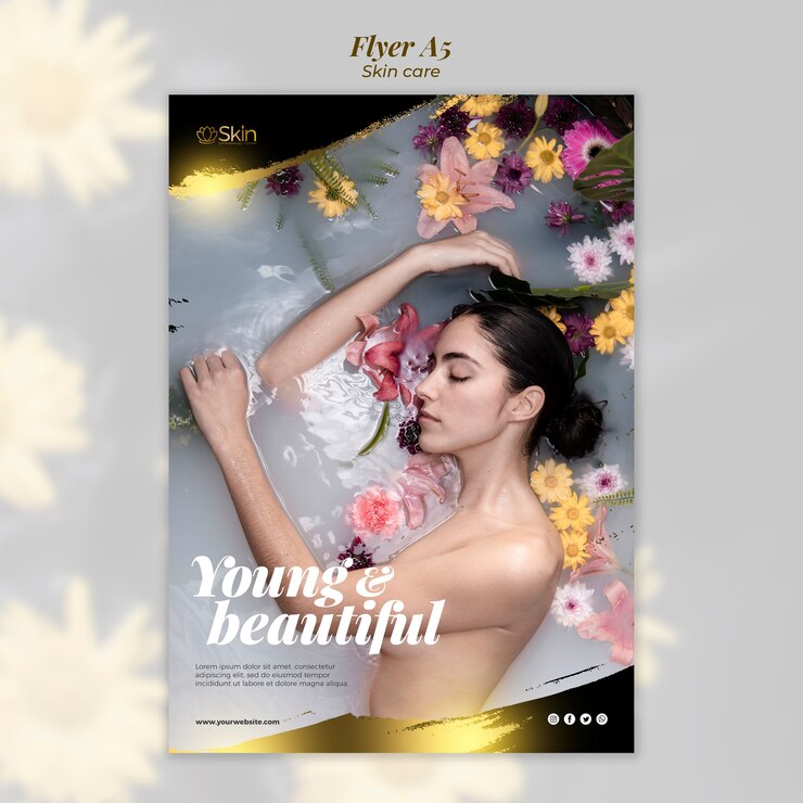Free PSD young and beautiful skin care template
