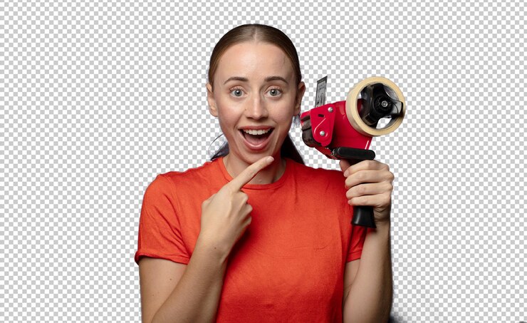 Free PSD young blonde packer woman