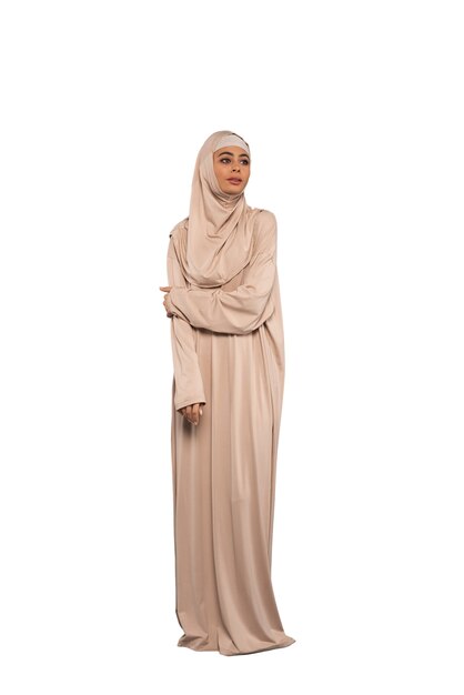 Young woman wearing hijab  isolated