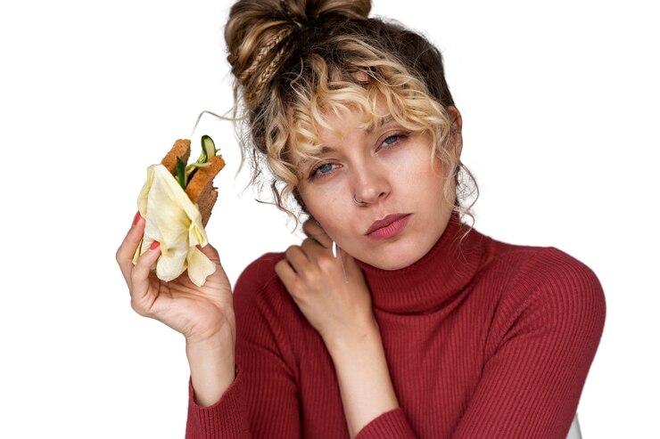 Free PSD young woman wearing messy bun hairstyle