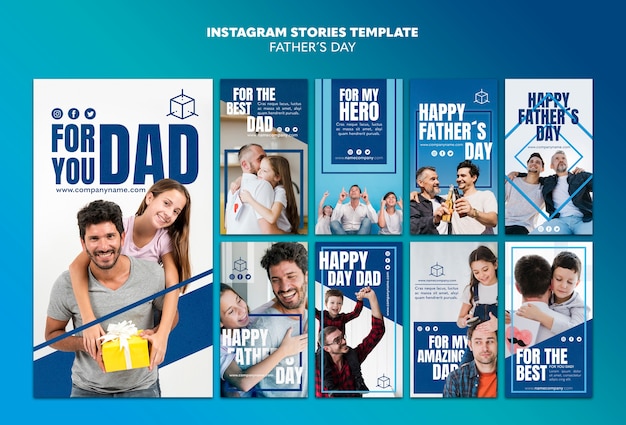 PSD gratuito per il modello di storie di instagram di papà papà