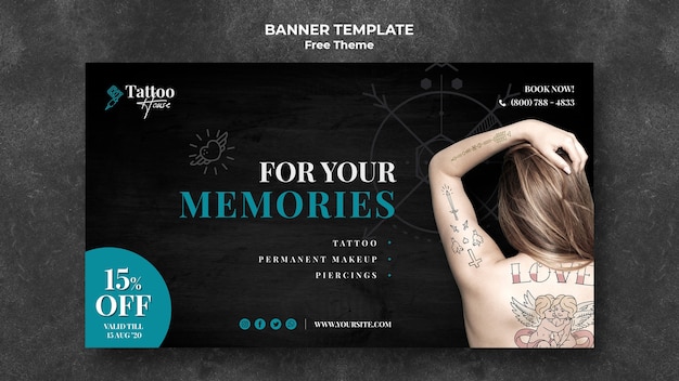 PSD gratuito per i tuoi ricordi modello di banner tatuaggio