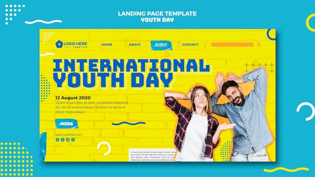 youth day landing page design