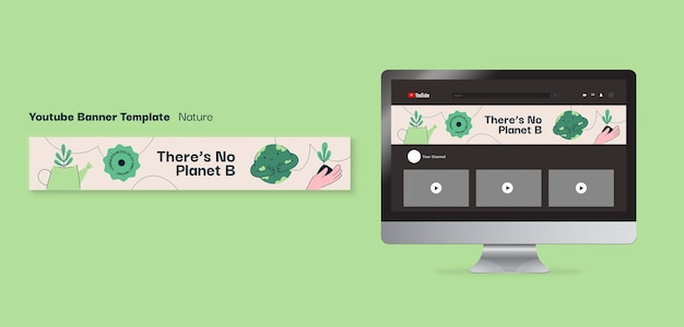 Free PSD youtube banner template for environmental conservation