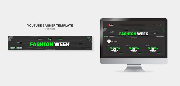 Free PSD youtube banner template for fashion store sale