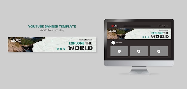無料PSD 世界観光の日のyoutubeバナーテンプレート