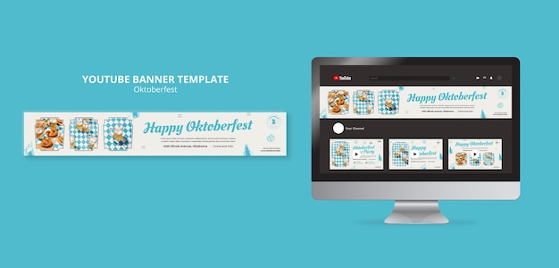 Free PSD youtube banner template for oktoberfest celebration