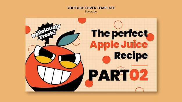 Free PSD youtube cover beverage characters design template