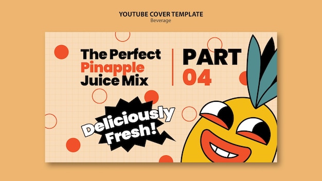 無料PSD youtubeカバー飲料キャラクターデザインテンプレート