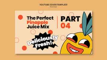 Free PSD youtube cover beverage characters design template