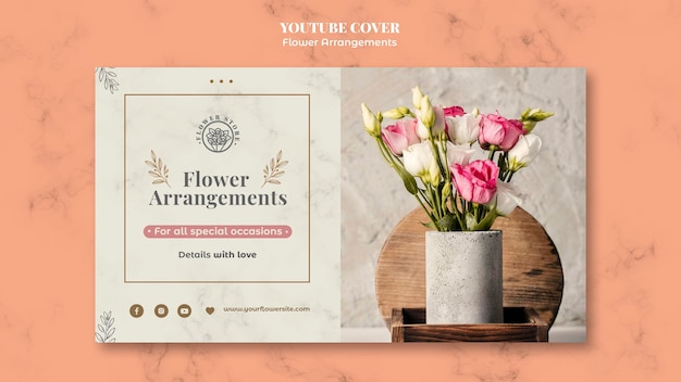 Free PSD youtube cover for floral arrangements shop