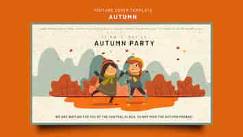 Free PSD youtube cover template for autumn celebration