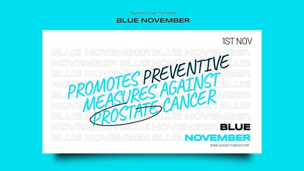 Youtube cover template for blue november celebration