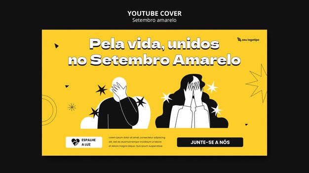 Шаблон обложки YouTube для бразильской кампании по профилактике самоубийств