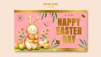 Free PSD youtube cover template for easter celebration