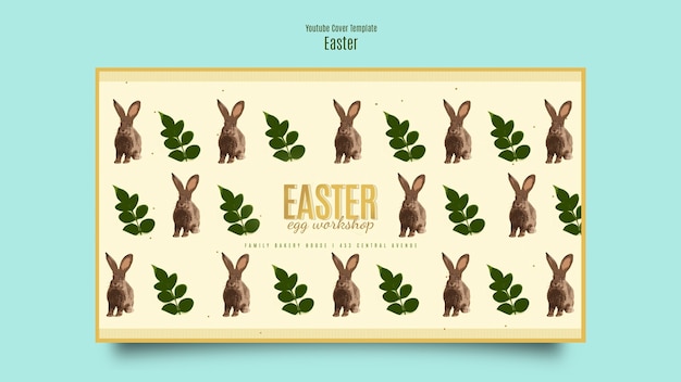 Free PSD youtube cover template for easter celebration