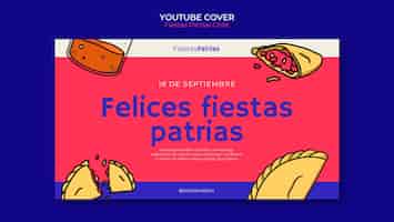 PSD gratuito modello di copertina di youtube per le celebrazioni fiestas patrias cile