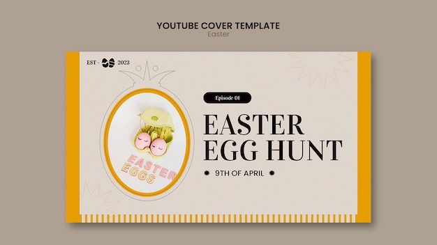 無料PSD イースターのお祝いのyoutubeカバーテンプレート