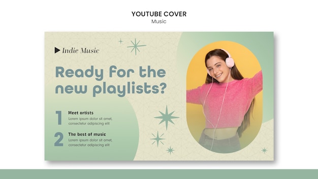 無料PSD 音楽を聴くためのyoutubeカバーテンプレート