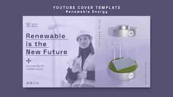 Бесплатный PSD Шаблон обложки youtube для возобновляемых источников энергии