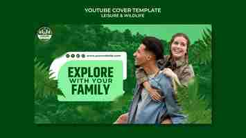 無料PSD 植生を使った旅行と冒険の youtube カバー テンプレート