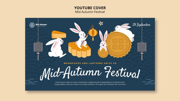 youtube cover template for mid-autumn festival celebration