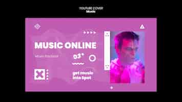 Free PSD youtube cover template for music listening