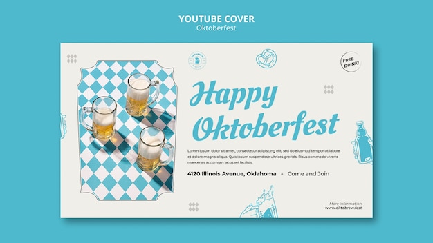 Modello di copertina di youtube per la celebrazione dell'oktoberfest