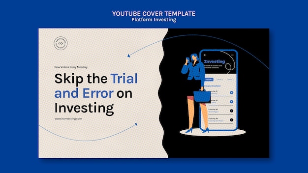 Youtube cover template platform investing