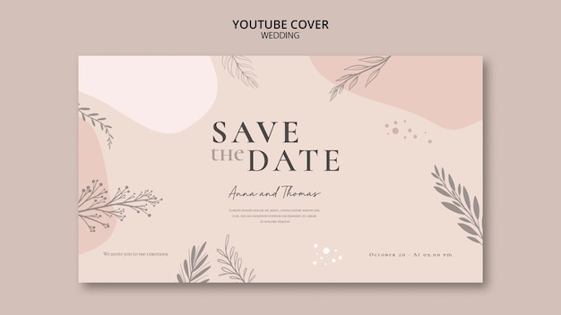youtube cover template for wedding with vegetation