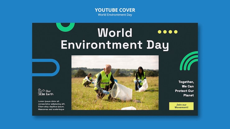 Free PSD youtube cover template for world environment day celebration