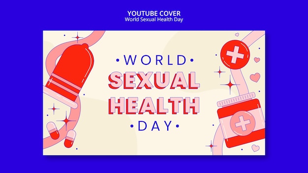 PSD gratuito modello di copertina di youtube per la giornata mondiale della salute sessuale