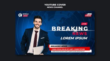 Free PSD youtube news channel cover
