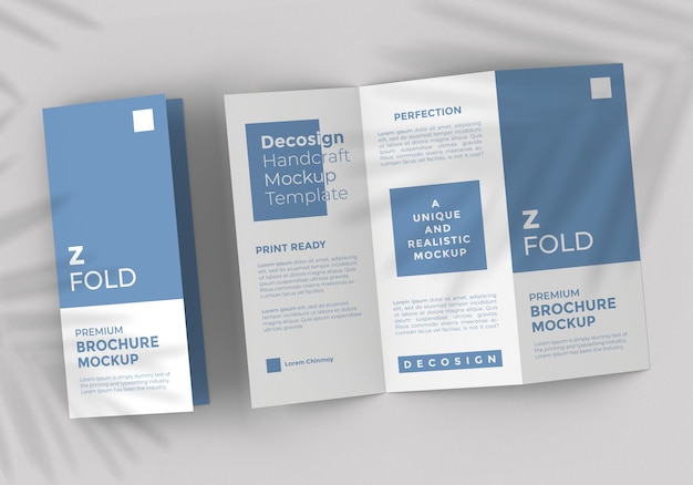 Z fold brochure mockup template