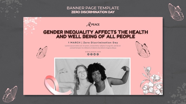 Free PSD zero discrimination day banner template