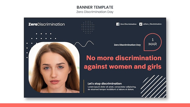 Zero discrimination day banner template