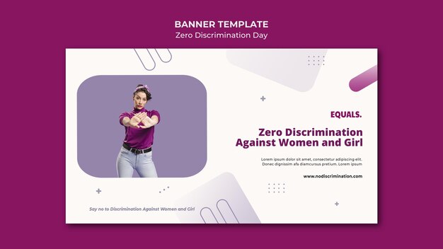 Modello di banner per eventi di giorno di discriminazione zero Psd Gratuite