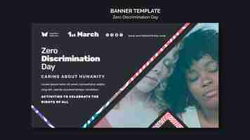 Free PSD zero discrimination day event banner template