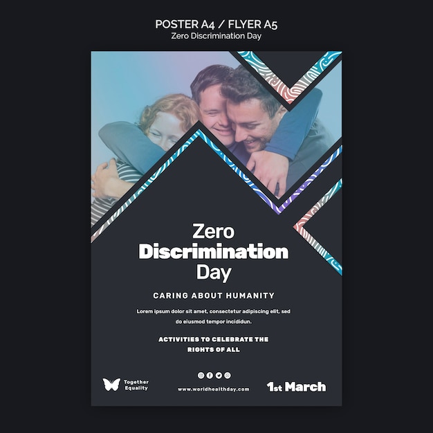Free PSD zero discrimination day event poster template