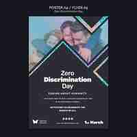 PSD gratuito modello di poster per eventi del giorno di discriminazione zero