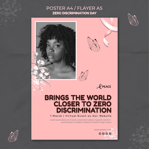 Zero discrimination day flyer template