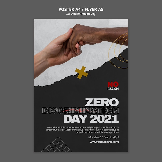 Zero discrimination day flyer template
